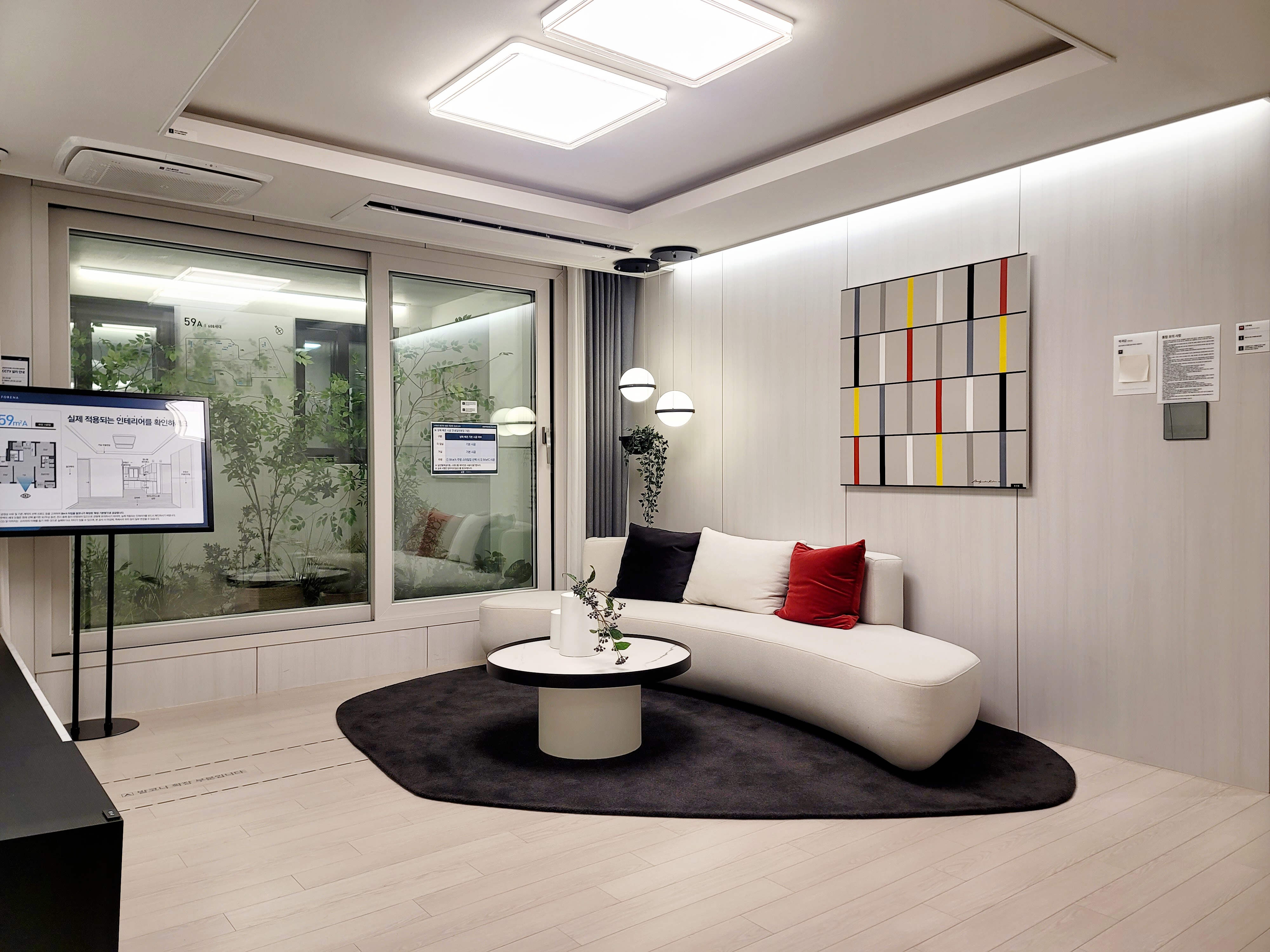 59타입 평면도 - 3룸 2욕실 구조의 59㎡ 아파트 실내 배치도